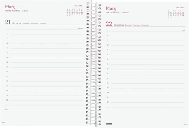 Detalle 2 de Finocam Agenda Espiral 2026 1 Día Página