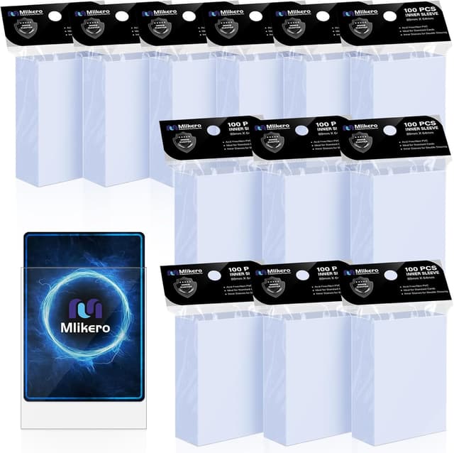Detalle de Mlikero 1200 Kartenhüllen für Innenhüllen in Doppelhüllen (64 x 89 mm) – matte Sleeves für Sammelkarten
