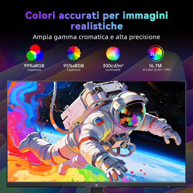 Detalle 2 de KTC Gaming Monitor 24 pollici FHD 144Hz/120Hz con pannello IPS e protezione luce blu