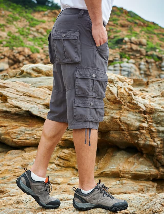 Detalle de YGREYG Men’s Cargo Shorts Long Capri (Below-The-Knee) Relaxed Fit with Pockets