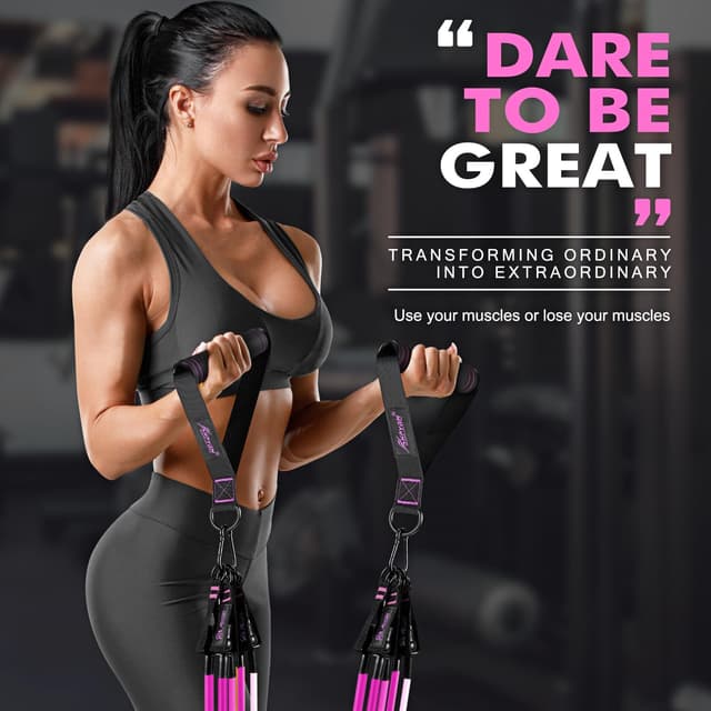 Detalle de HPYGN Resistance Bands with Handles (Door Anchor & Ankle Straps) for Heavy Training, PT, Yoga & Home Workouts