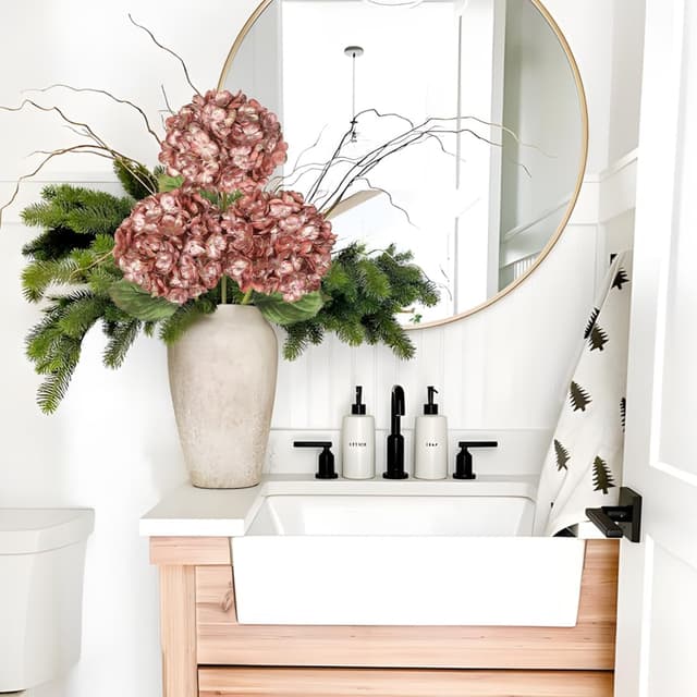 Thumbnail 4 de 23" Artificial Hydrangea Flowers 15cm Heads