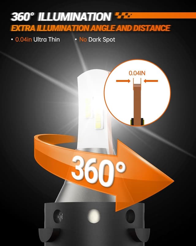 Detalle de SEALIGHT H13/9008 LED Headlight Bulbs (2-Pack) with 8X brightness and 6500K cooling fan