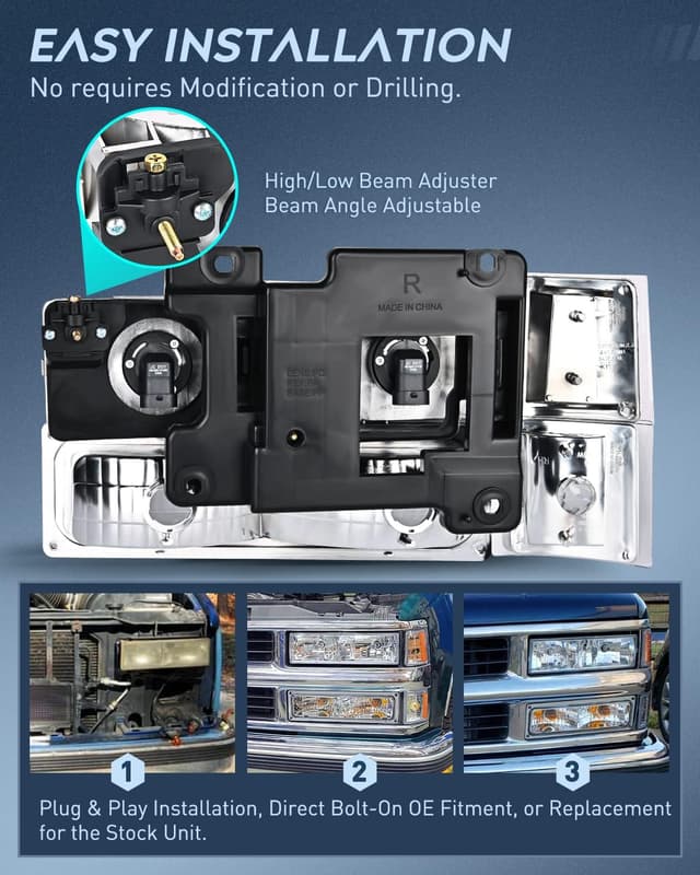 Thumbnail 6 de Nilight Headlight Assembly for 1994-1998 Chevy