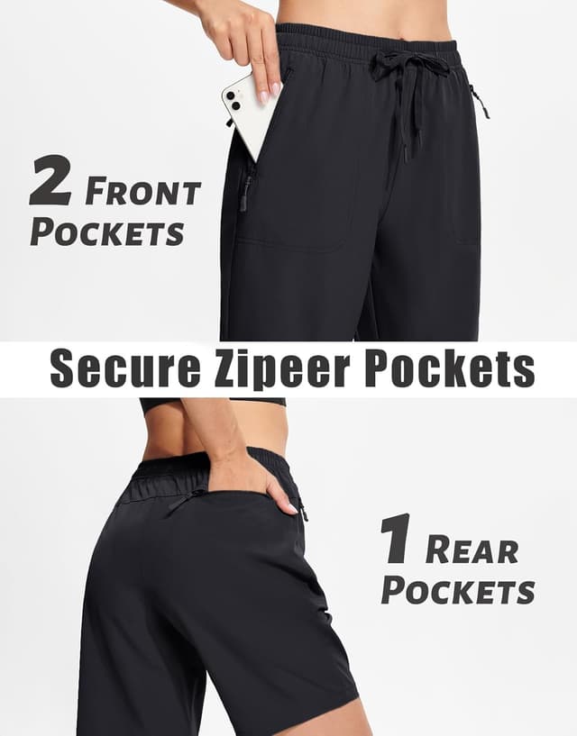 Detalle de MAGCOMSEN Women’s Lightweight Quick-Dry Hiking Shorts (8”) with 3 Zipper Pockets