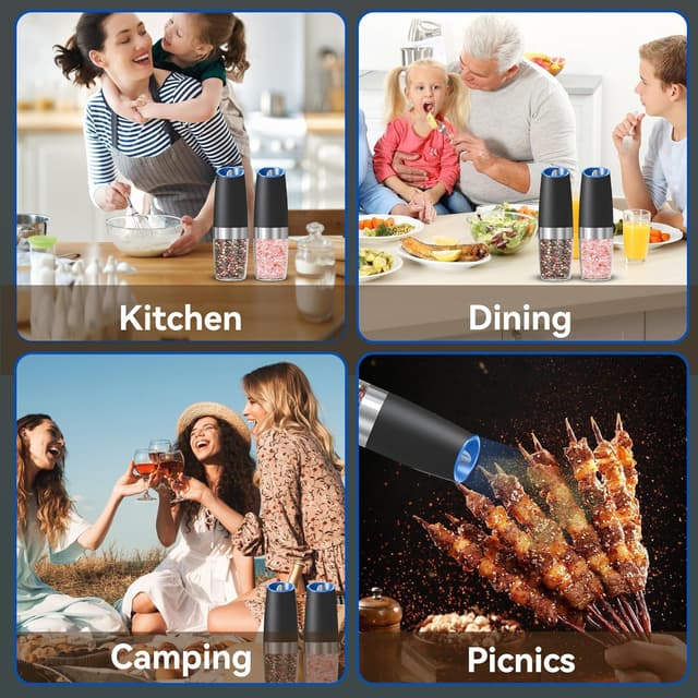 Thumbnail 6 de UNNEES Gravity Electric Grinder 2-pack 🧂