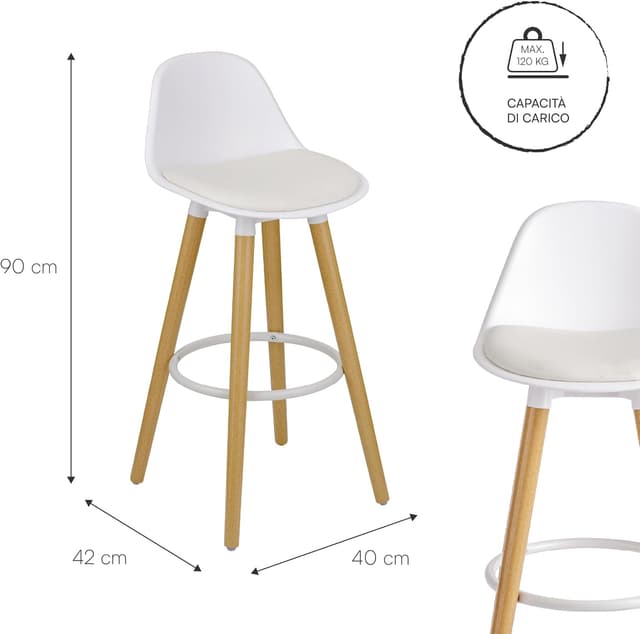 Thumbnail 3 de Baroni Home Sgabello con schienale 92 cm