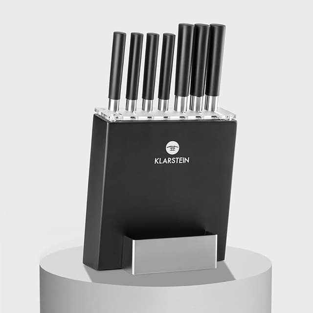 Detalle de Klarstein Kitano set cuchillos 8 piezas magnético negro 🔪