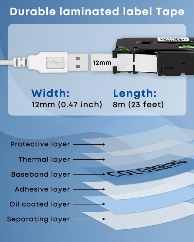 Detalle de COLORWING TZe-231 12mm label tape 🏷