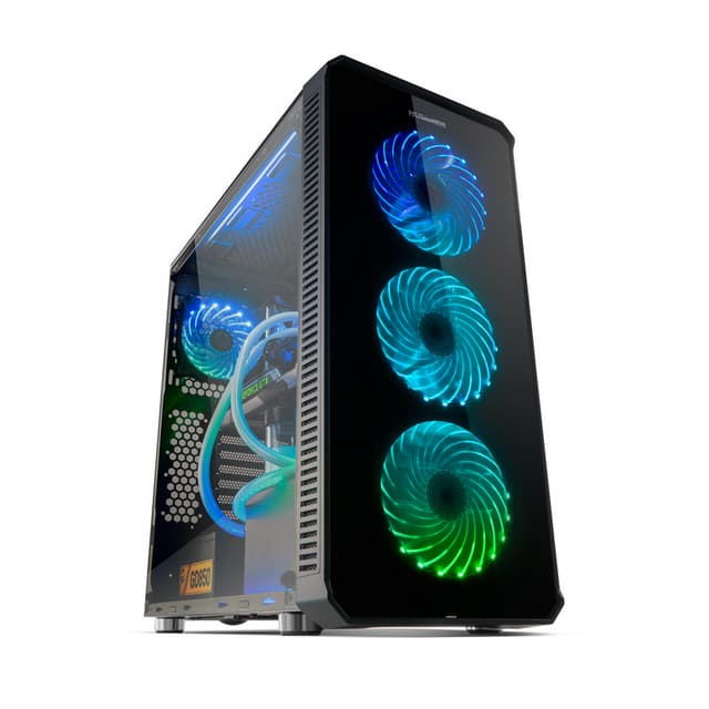 Detalle 1 de Nox Hummer TGX Rainbow RGB - Torre Cristal Templado LED 🌈