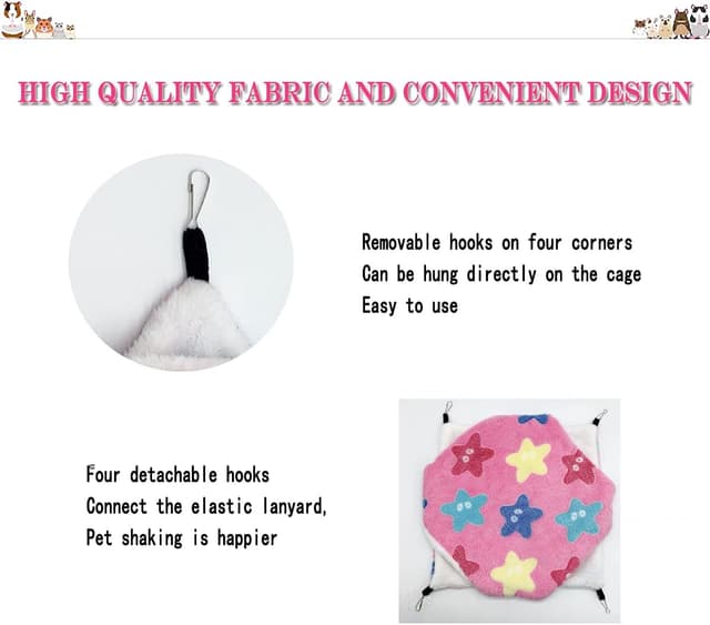 Thumbnail 3 de QeeHeng Small Animal Hanging Hammock Pink