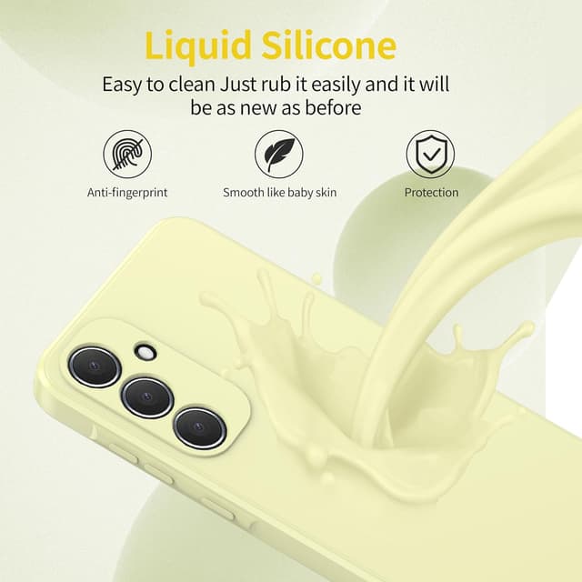 Detalle 2 de Watana Hülle für Samsung Galaxy A55 – Soft-Touch Flüssigsilikon Case mit Mikrofaserfutter, weiß