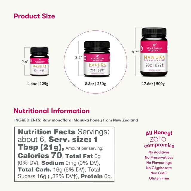 Thumbnail 2 de New Zealand Honey Co. Miel de Manuka MGO 829+ 🍯 250 g