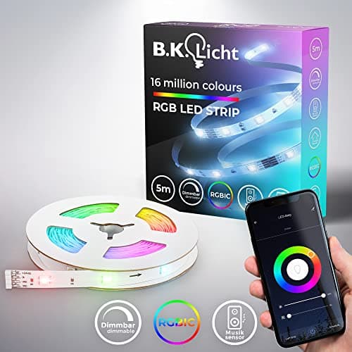 Detalle 2 de B.K.Licht Strip 5 m, RGBIC, WiFi ⚡