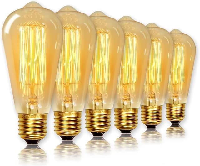 Thumbnail 4 de Levidon ST64 40W vintage filament bulb, pack of 6