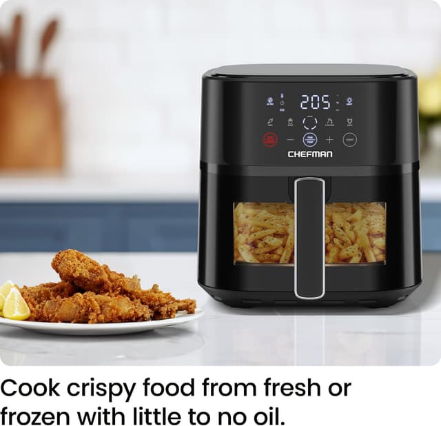 Detalle 2 de Chefman 5.7L Compact Air Fryer – Hi-Fry Technology, Touch Controls & Easy-View Window