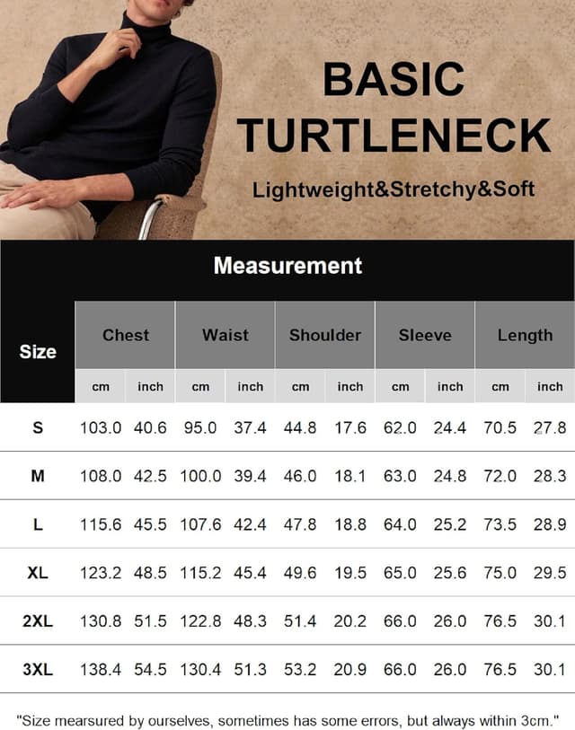 Detalle 1 de Ekouaer Men’s Mock Turtleneck Long Sleeve Thermal Undershirt (Micro Fleece) – S to XXXL