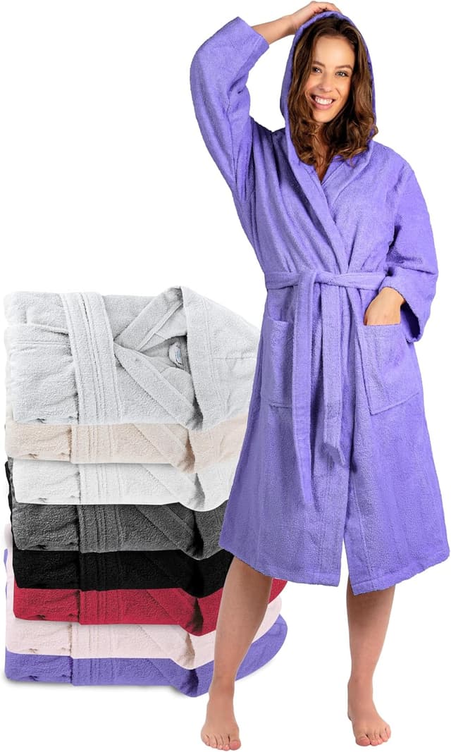 Imagen de Twinzen Peignoir Femme coton capuche en OfertitasTOP