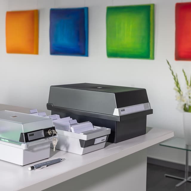 Detalle de Han 966-11 contenitore per schede archivio A6 (800 schede), grigio chiaro