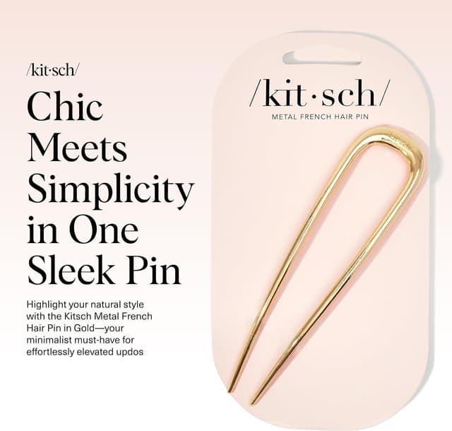 Detalle 2 de Kitsch horquilla francesa dorada 1 unidad