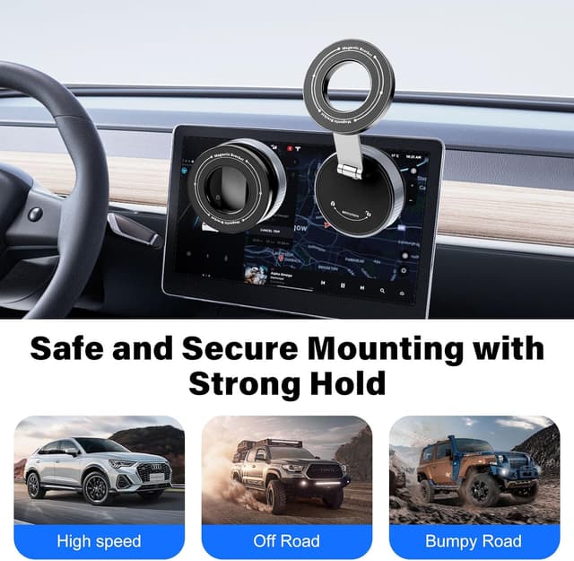 Detalle de QIQIAZI Vakuum-Magnet Handyhalterung fürs Auto für Mag-Safe: 360° drehbar & faltbar