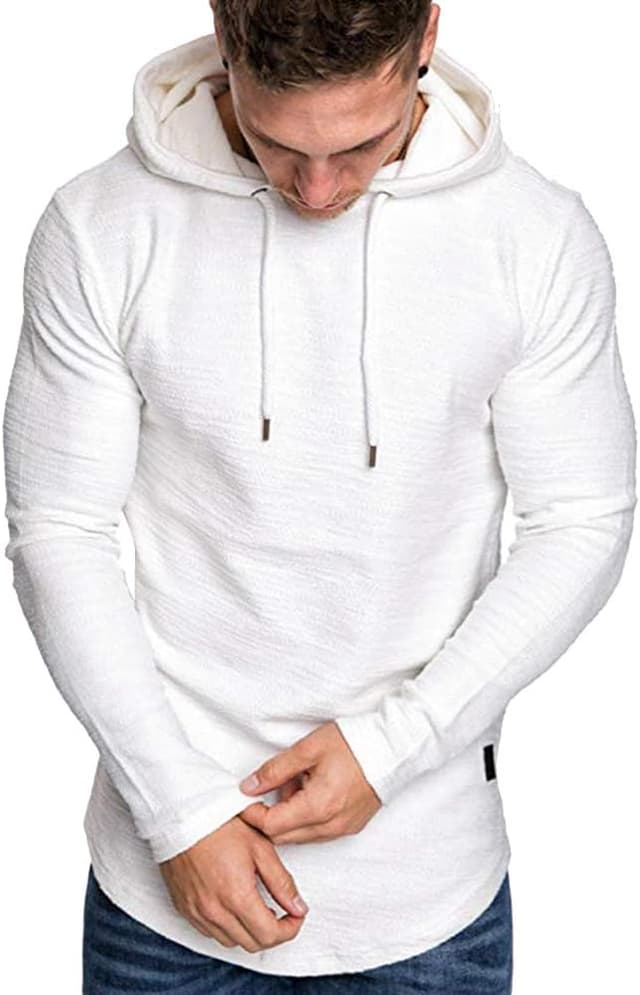 Thumbnail 4 de Lexiart Men’s Fashion Athletic Hoodie (Solid Color) Cotton-Blend Fleece Pullover