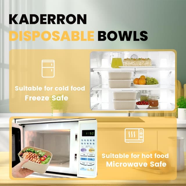 Detalle de Kaderron 32 OZ Paper Bowls 50 Pack