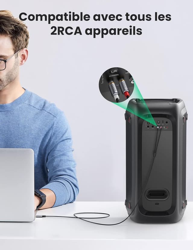 Detalle 2 de UGREEN Câble USB C vers 2RCA Audio Stéréo 1,5 m