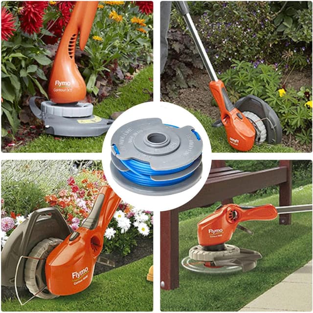 Detalle 2 de MOECSHSY 1.6mm double autofeed strimmer spool line (Flymo-compatible) – 4 pack