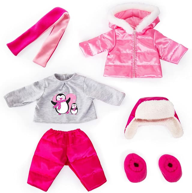 Detalle de Tenue pour poupon Bayer Design 84613AA (40 à 46 cm) : robe de poupée, combinaison et accessoires