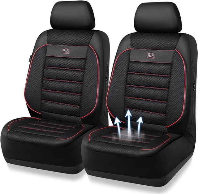 Detalle 2 de CAR PASS 3D Foam Leather Front Seat Covers Red