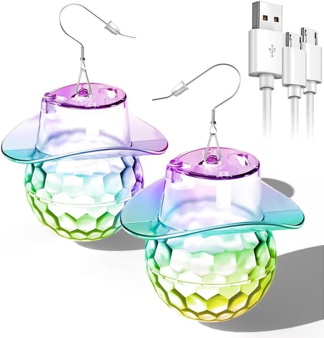 Thumbnail 6 de PUFIER LED Ohrringe Rhombic Discokugel – 16 Lichtmodi, wiederaufladbar