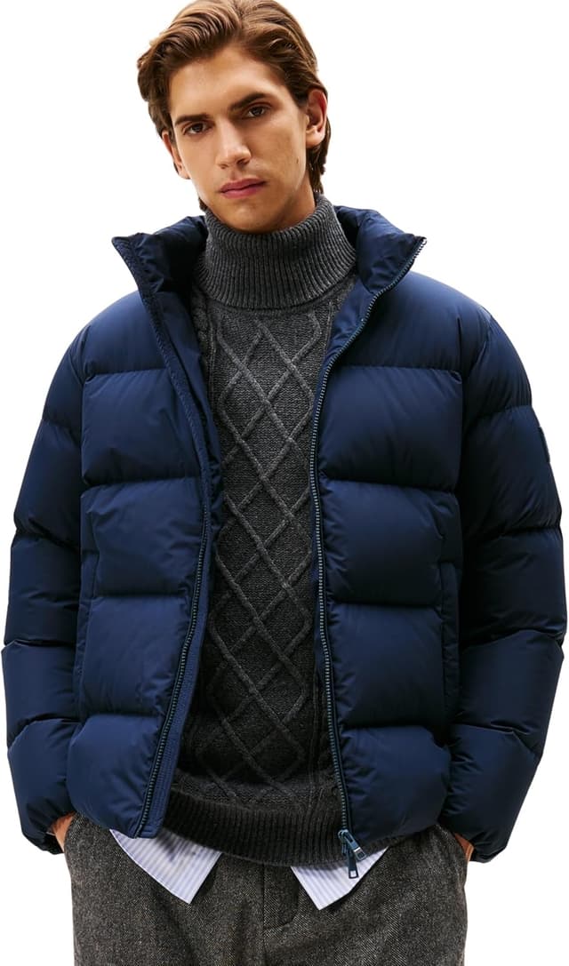 Detalle 2 de Tommy Hilfiger Men’s Down Stand Puffer Jacket (MW0MW40615) – lightweight quilted warmth