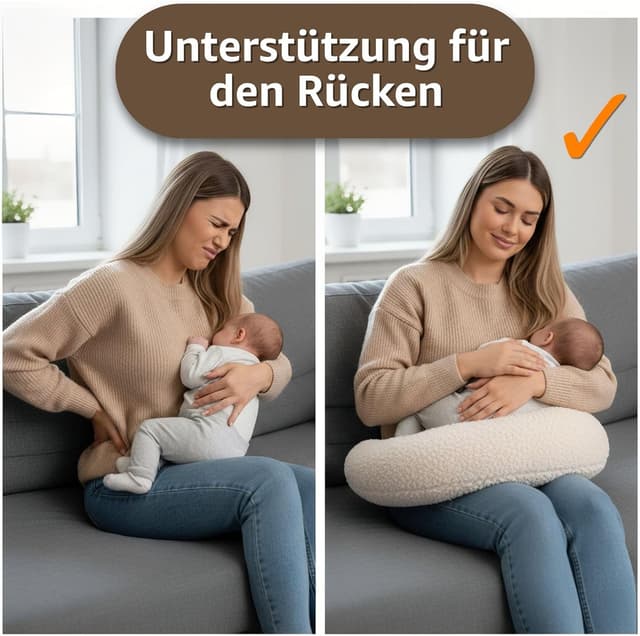 Detalle de Coussin d’allaitement Totsy Baby 130 cm (forme lune) – soutien grossesse et confort d’alimentation