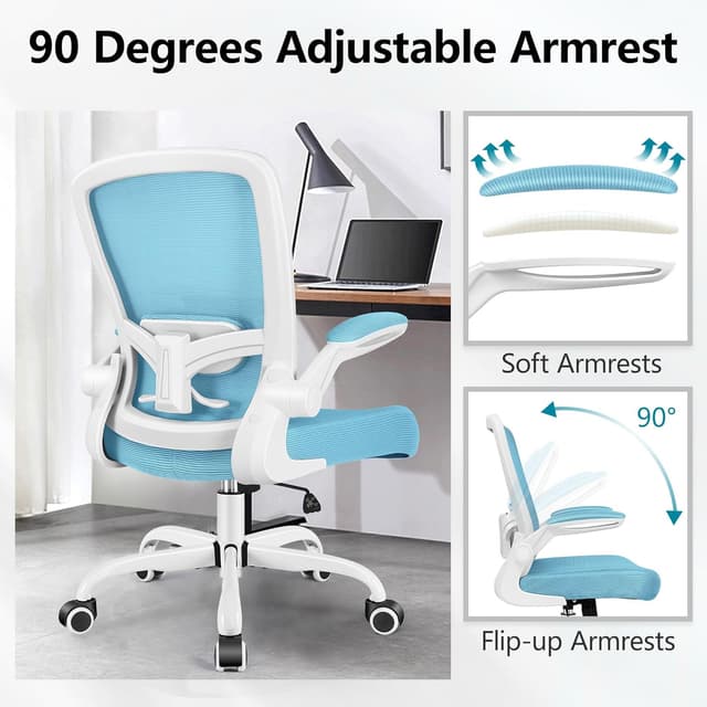 Detalle de FelixKing Office Chair (Ergonomic Mesh Desk Chair) with Adjustable Lumbar Support and Flip-up Armrests
