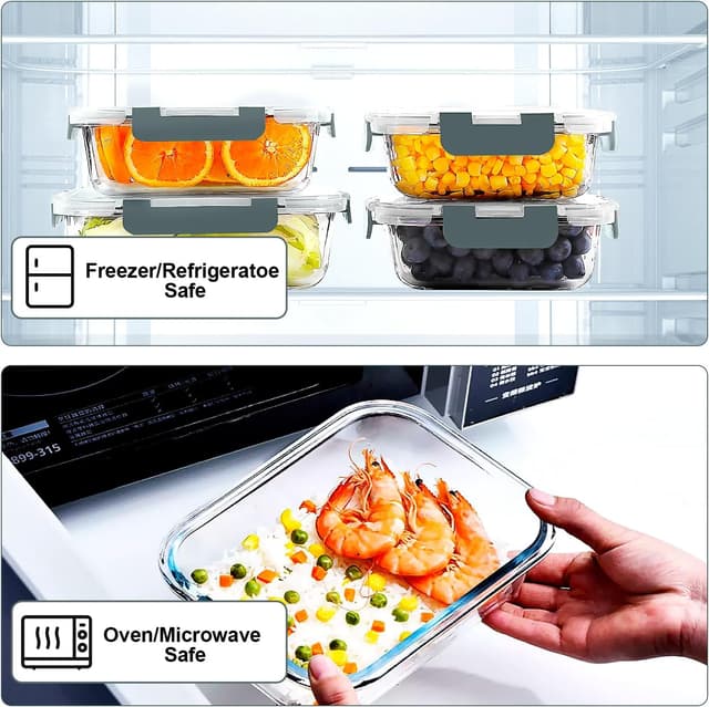 Detalle 2 de VERONES Glass Meal Prep Containers 10-pack 🥡