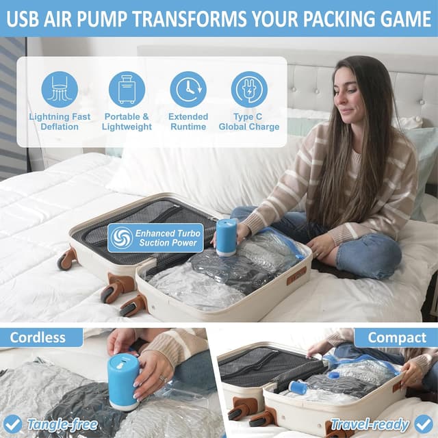 Detalle de Cozy Essential Travel Vacuum Bags 12 Combo