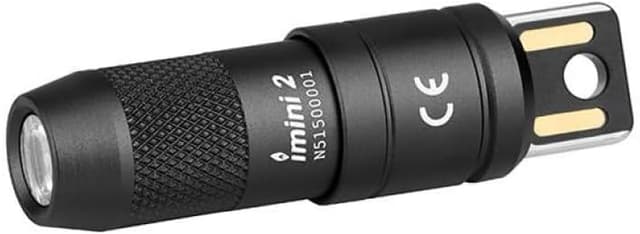 Detalle de Olight iMini 2 keychain torch (50 lumens) – rechargeable mini EDC with magnetic base