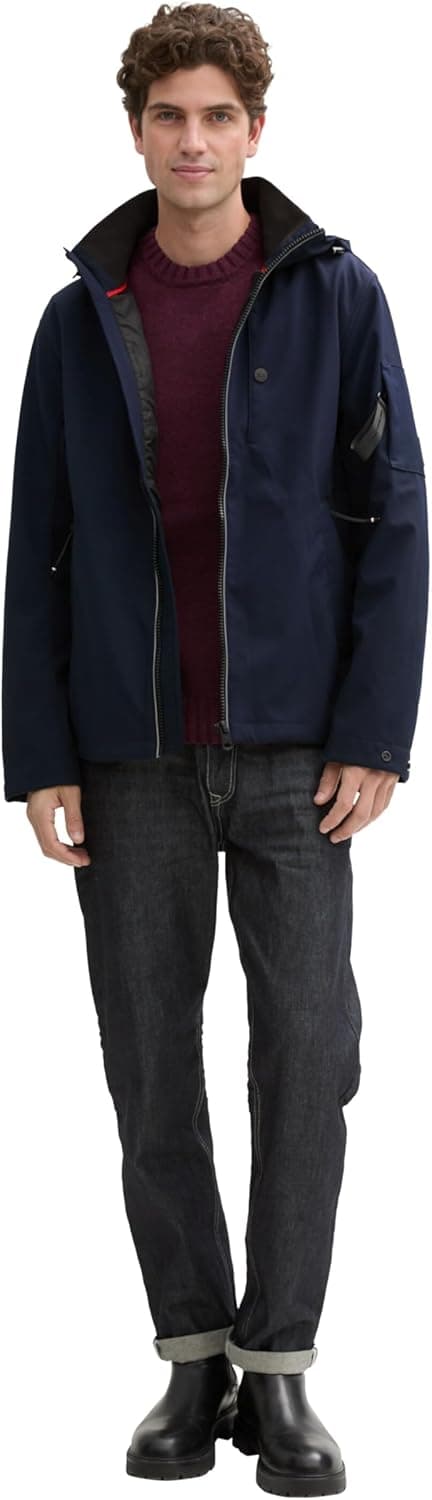 Detalle de TOM TAILOR 1044095 Giacca uomo softshell con cappuccio regolabile