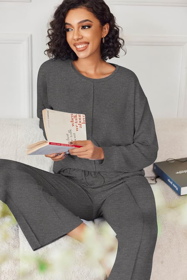 Detalle 2 de Ensemble pyjama femme Ekouaer manches longues