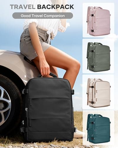 Thumbnail 7 de BJLFS Mochila de cabina 40x30x20 para avión (Ryanair, Wizzair) con bolsillo portátil de 17" y compartimento seco/húmedo, negra