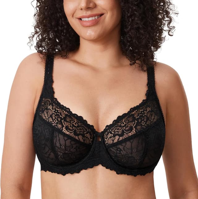 Detalle de Soutien-gorge DELIMIRA femme grande taille à armatures et dentelle transparente
