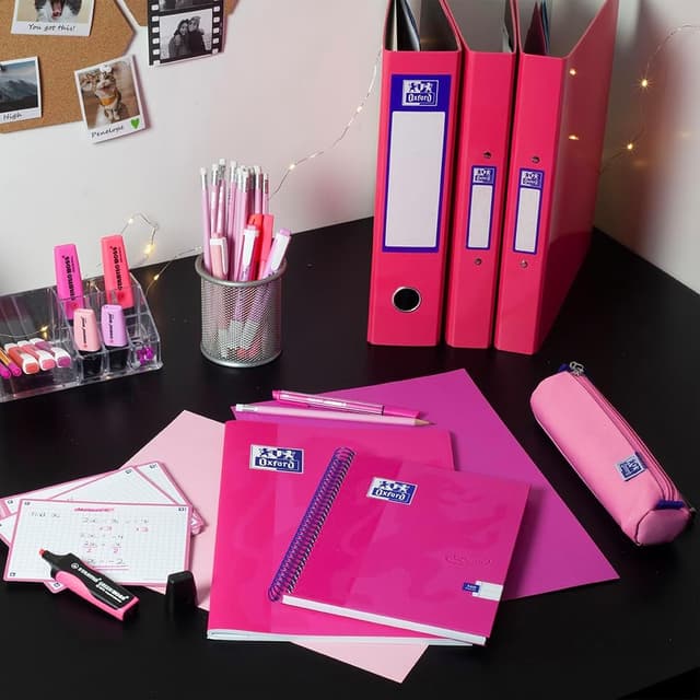 Detalle de Oxford Premium A4 Lever Arch File (Pink) Heavy Duty – 70mm spine, single folder