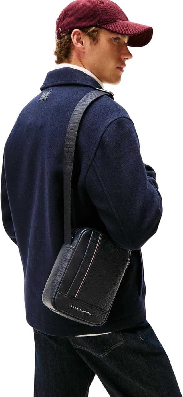 Detalle de Tommy Hilfiger Herren Crossbody Bag Central Mini Reporter (mit Reißverschluss)