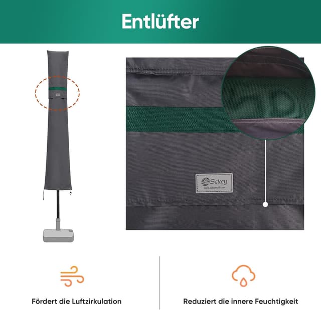 Detalle 1 de Sekey Funda para Sombrilla Ø200-350 cm ☂️ Protector Impermeable