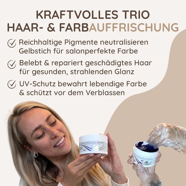 Detalle 2 de Vitamins Keratin Haarkur Silber Haar Maske – Shiny Hair Haarmaske für blondiertes, geschädigtes Haar