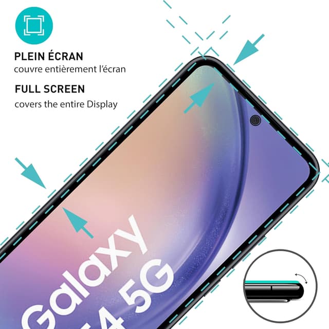 Detalle de smartect Verre Trempé (2 pièces) Full Screen mat pour Samsung Galaxy A54 5G – Protection écran anti-rayures 9H