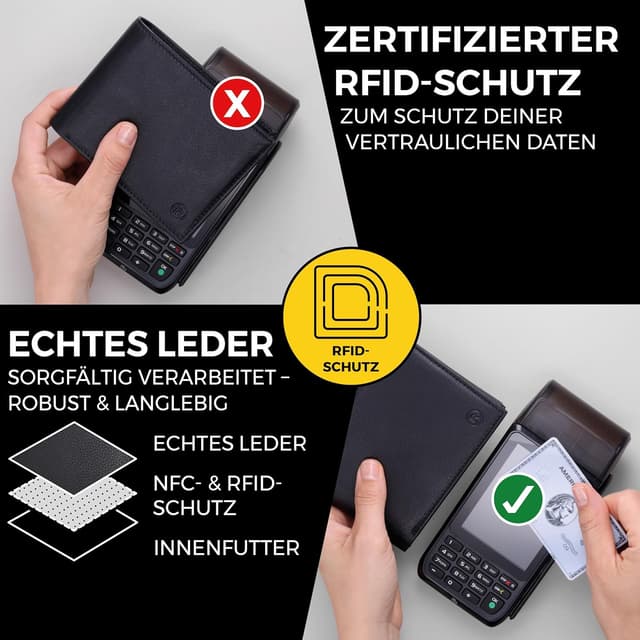 Thumbnail 2 de RUTAKO Leder Geldbörse Herren RFID-Brieftasche