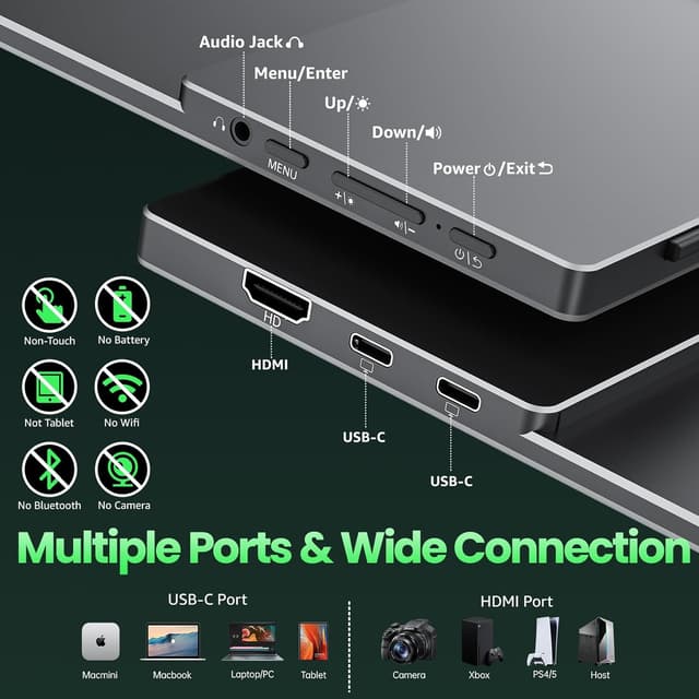 Detalle 2 de cocopar Tragbarer Monitor 15,6 Zoll