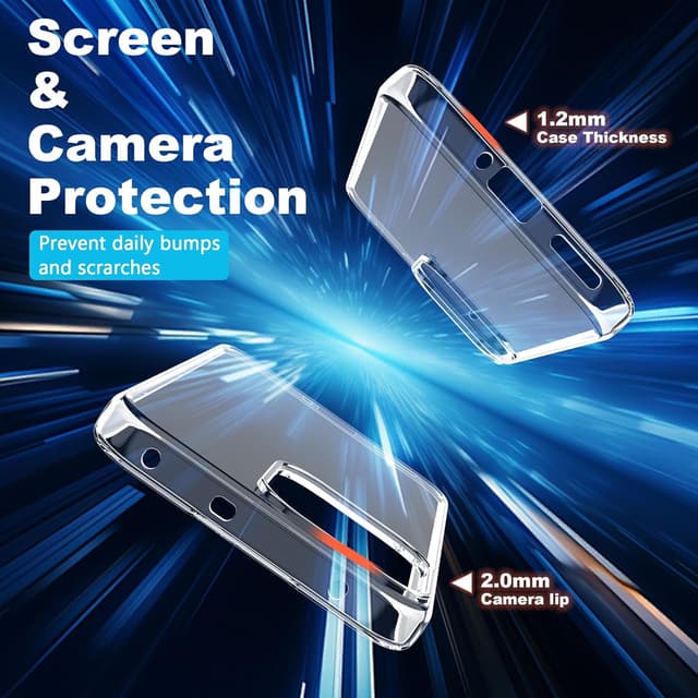 Detalle de FDHYFGDY Hülle für OPPO Reno 14F/14 F (4G/5G) inkl. Schutzfolie – transparente TPU/Soft-Silikon Handyhülle